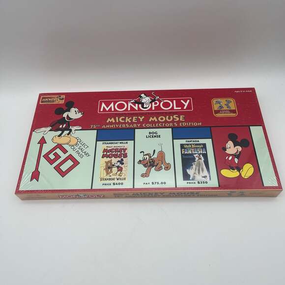 Mickey Mouse 75th Anniversary Collector's Edition Monopoly Board Game Factory Se - Picture 4 of 7